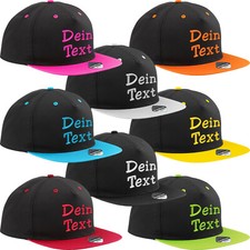 Snapback Cap bestickt mit Wunschtext Basecap Stickerei Name Text Mütze Cappy NEU