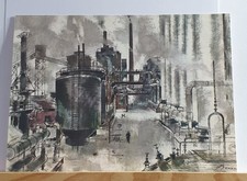 Künstler-AK "Das Ruhrgebiet", Bildkarte Nr. 3, "Kokereien", ARAL 1960er J.