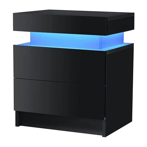 Schwarz nachttisch led - schwarz,