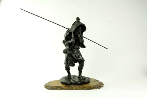 Figur fischer bronze japan - figur,,