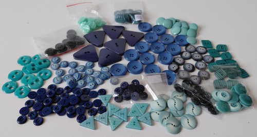 Konvolut blauer knöpfe - blauer,