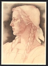 Willrich-AK Niedersächsische Bauerntochter, Portrait 