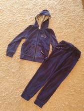 Jogginganzug Samt Kuschelig Hausanzug Blau 134 140