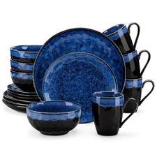 Geschirr set blau - blau, steingut