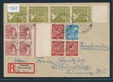44631) RZ + K2 24 Adendorf über Lüneburg, 10-Fach Reco-Brief 21.6.48-7