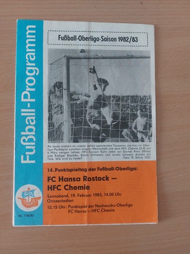Ddr oberliga programmheft 1983 - ddr,