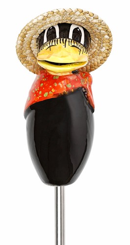 Gartenfigur rabe aus keramik - gartenfigur,