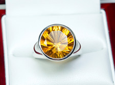 925 Silber - vintage Ring - natürlicher 9.00 ct Citrin