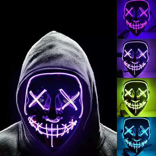 Led halloween maske neon - halloween,