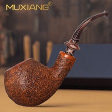 Sandblasted Bruyere Freehand Tabakpfeife Handarbeit Holzpfeife Gebogener Stiel