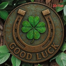 Blechschild rund Good Luck