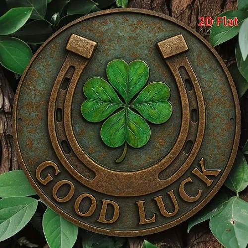 Blechschild rund good luck - blechschild,