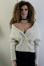 Einzigartig Vintage 90er Strick Jacke Pullover Designer Wickeljacke Carmen