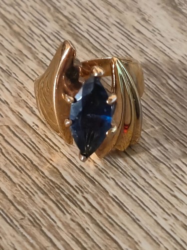 Vintage ring vergoldet - vintage, blauer