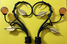 Handgeschmiedet Paar Gardinen Stangen Endstücke Glaskugel teilvergoldet 18x13cm