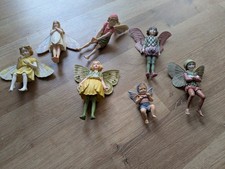 7 Blumenstecker Elfen Figuren -handbemalte - Feen, Fantasy Deko, Dachbodenfund