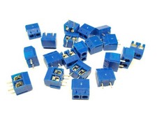 ↗️ 2 Pin Anschlussklemme blau (Schraubklemme Printklemmen) 300V 10A, RM 5.08mm