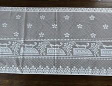 Landhaus Bistro-Gardine Scheibengardine Kurzgardine Spitze in Cremeweiß 70x125cm