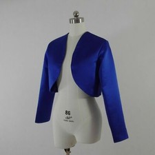 Jacke Bolero für Hochzeit Party Brautjäckchen Langarm Satin Jacke Langarm