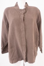 ELEMENTE CLEMENTE Damen Sommer-Blazer Jacket Gr. 3 (DE 42) Leinen Beigegrau