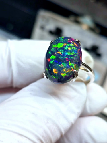 äthiopischer schwarzopal ring - Äthiopischer,