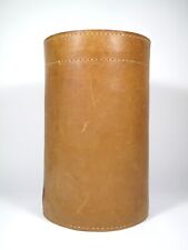 leder papierkorb mid century design vintage leather basket paper bin denmark