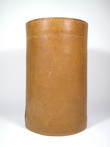 Leder papierkorb mid century - papierkorb,