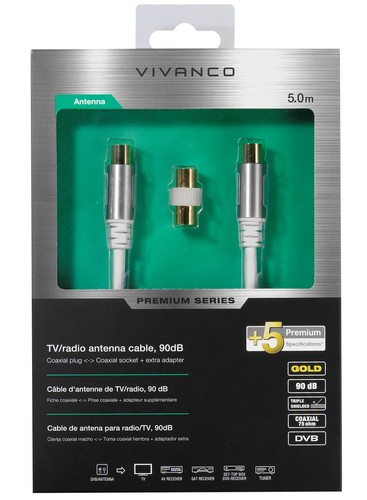Vivanco koaxial kabel - koaxial-kabel, 5m