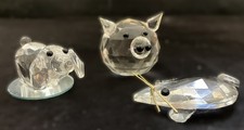 Glücksschwein, Maus, Hund - Glasfiguren Glaskunst Bohemia Sammlungsauflösung 