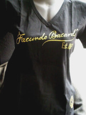 BARTENDER T-Shirt FACCUNDO BACARDI Est.1862 Schwarz /Rot mit BAT-LOGO Gr. M/ Neu