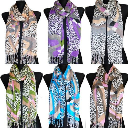 Damen leo leopard - , schal