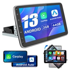 CarPlay 1 DIN 7 Zoll Autoradio mit Ausfahrbarem Display Bluetooth USB 2+64GB SWC