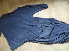 ABSOLUT by ZEBRA Lagenlook Kombi langer Rock Kastenshirt blau Gr. 1 TOP  617 