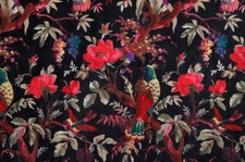 Luxus Weicher Samt Vogel Druck