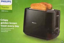 Philips Toaster 3000 Series Schwarz  HD2581/90   2-Scheiben Mit Brötchenaufsatz