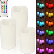 3er LED Kerzen Set Echtwachs