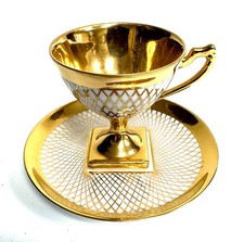 Tasse Und Untertasse aus Porzellan - Dekor Handarbeit Nodray Paris - Limoges -