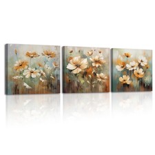 3Teilig Abstrakt Floral