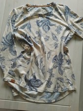 Ernsting's Family Langarm-Shirt NEU? 40-42 Creme-beige???? floral blau grau