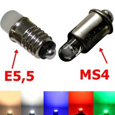 LED MS4 E5,5 Lampe Modelleisenbahn TT H0 Birne Modellbahn Bahn rot grün weiß