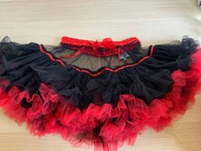 Tüllrock schwarz rot Burlesque Rock Größe S bis M Dessous Damen Kostüm Burleske