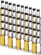 50 Mini Glasflaschen 40 ml mit Schraubverschluss inkl. Trichter