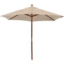 Sonnenschirm Balkonschirm Holzschirm Gartenschirm ø2,1m rund Dark Natural B-Ware