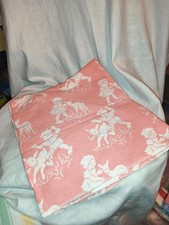 DDR Babydecke Kinderdecke 86/150cm  ca.1977- VEB rosa Rot /weiss