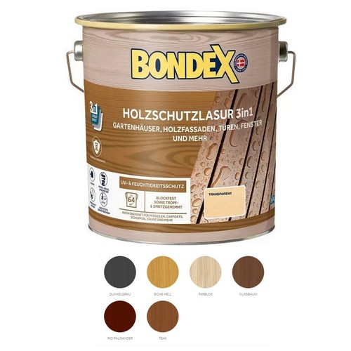 Bondex holzschutzlasur 3in1 - bondex, 4l