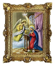 Gemälde Jesus Maria Ikonen Heiligenbild mit Rahmen 56x46 cm Heiliges Ave Maria