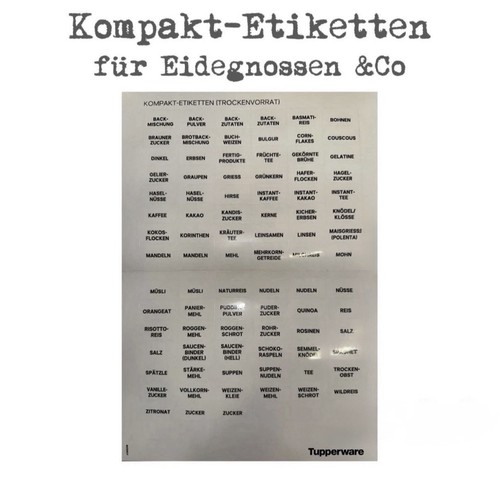 Tupperware kompakt etiketten - tupperware,