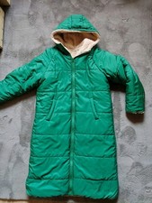 Wintermantel Long Gr44-46 Mit Kapuze Grün Top Zustand 