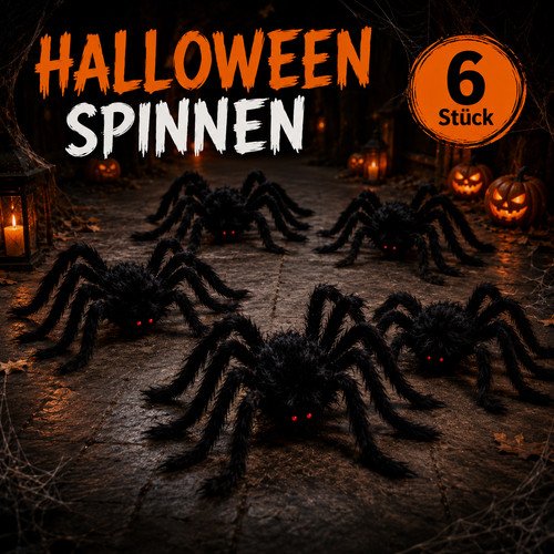 Halloween spinne deko - 6x,