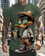 T-Shirt,Gr. XXL,Grafikdruck - Stylischer Ente,Dunkekgrüne